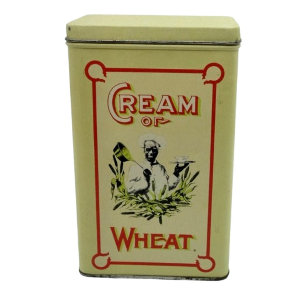 Vintage-Style Yellow Metal Storage Tin